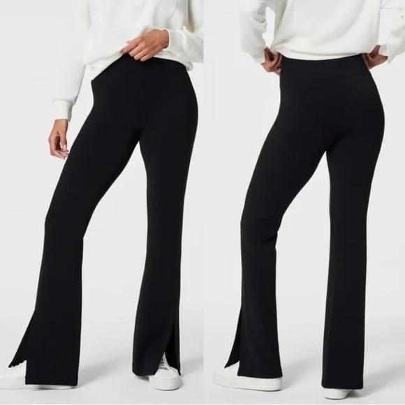 Spanx Slim Flare Leg AirEssentials Pants Black Plus Size 2X Stretch Comfy Lounge - Picture 1 of 13